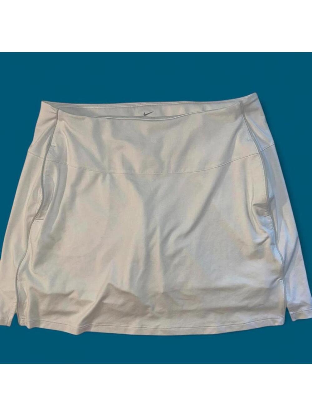 Crisp White Nike Dri-FIT Athletic Skort With Pockets